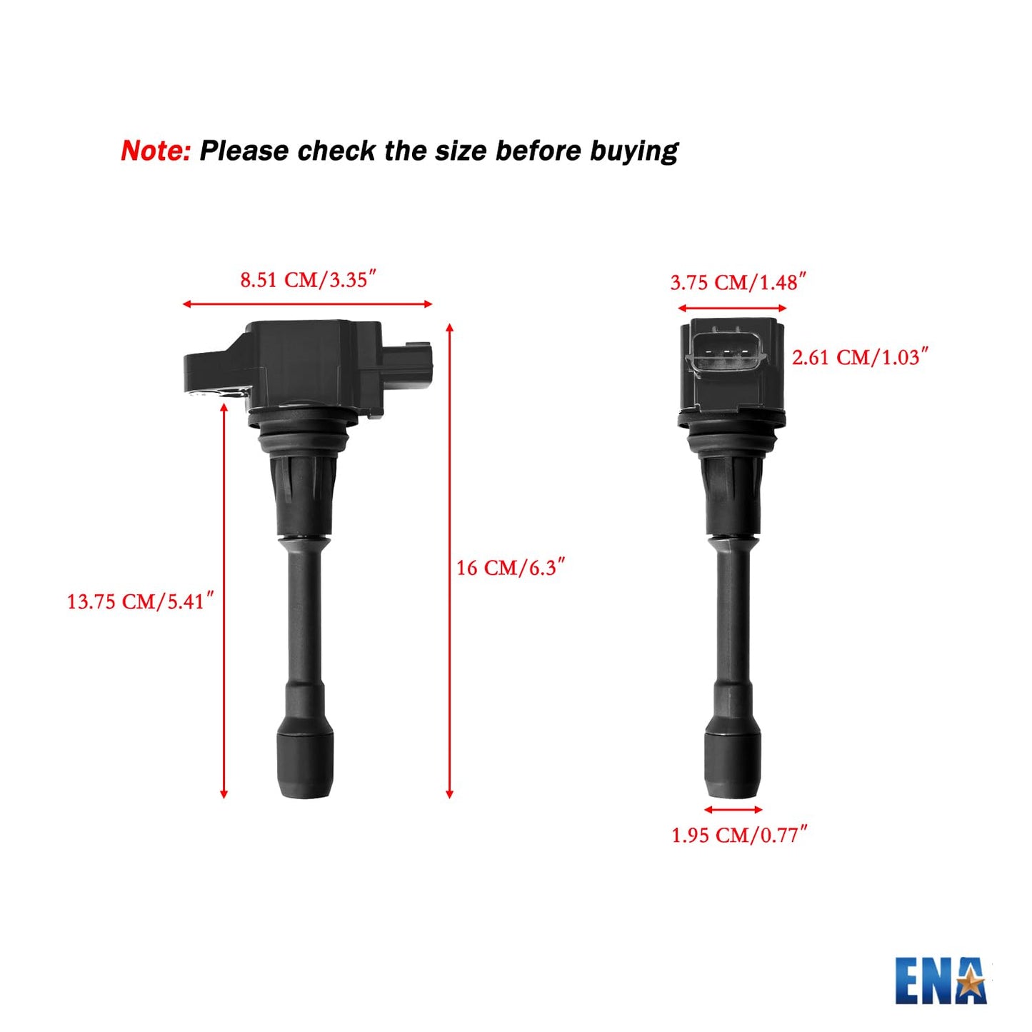 ENA Ignition Coil Pack 2007 2008 2009 2010 2011 2012 Compatible with Nissan Altima Versa Sentra Cube NV200 Rogue Frontier Pathfinder 2013 2014 2015 Infiniti M56 FX50 QX60 QX70 Replace# C1696 UF549