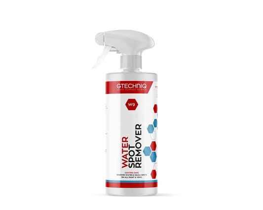 Gtechniq W9 Water Spot Remover for Cars, 17 fl oz | Advanced Solution Easily Removes Stubborn Water and Silica Spots from Bodywork, Suitable for Glass, All Paint Types and Vinyl
