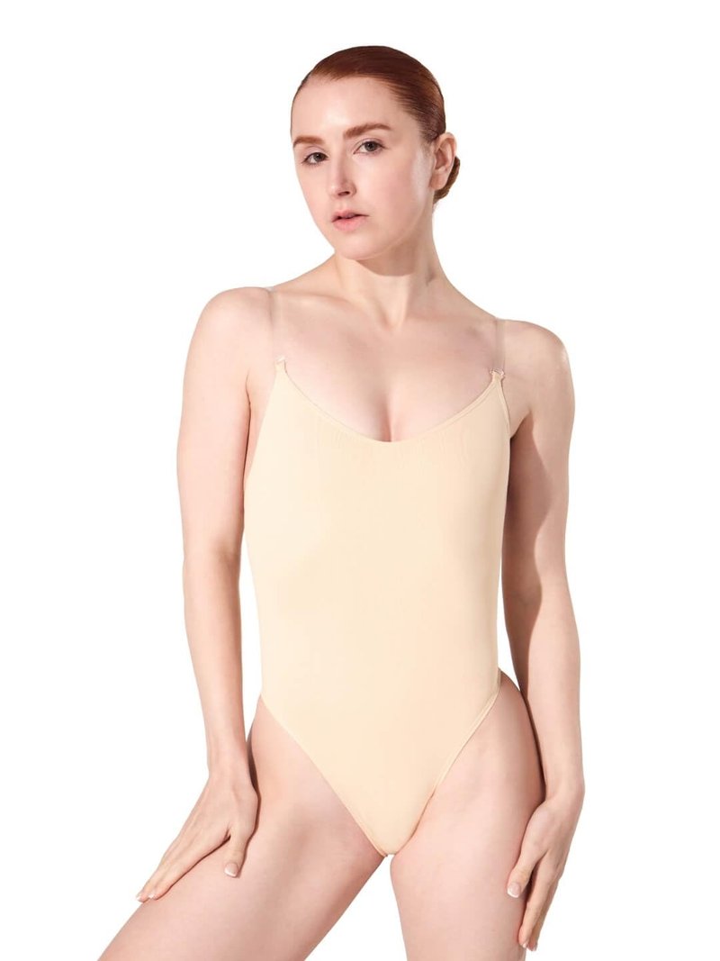 Capezio womens Camisole Leotard With Adjustable Straps Shirt, Nude, X-Small US