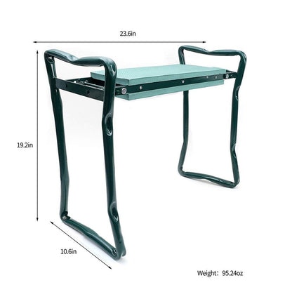 ChengHao Garden Kneeler Seat Garden Stools Foldable Stool with Tool Bag Pouch EVA Foam Pad Capacity-Protects Your Knees for Gardening(Large-23.6" x 10.6" x 19.3") Tool kit（wh000005）