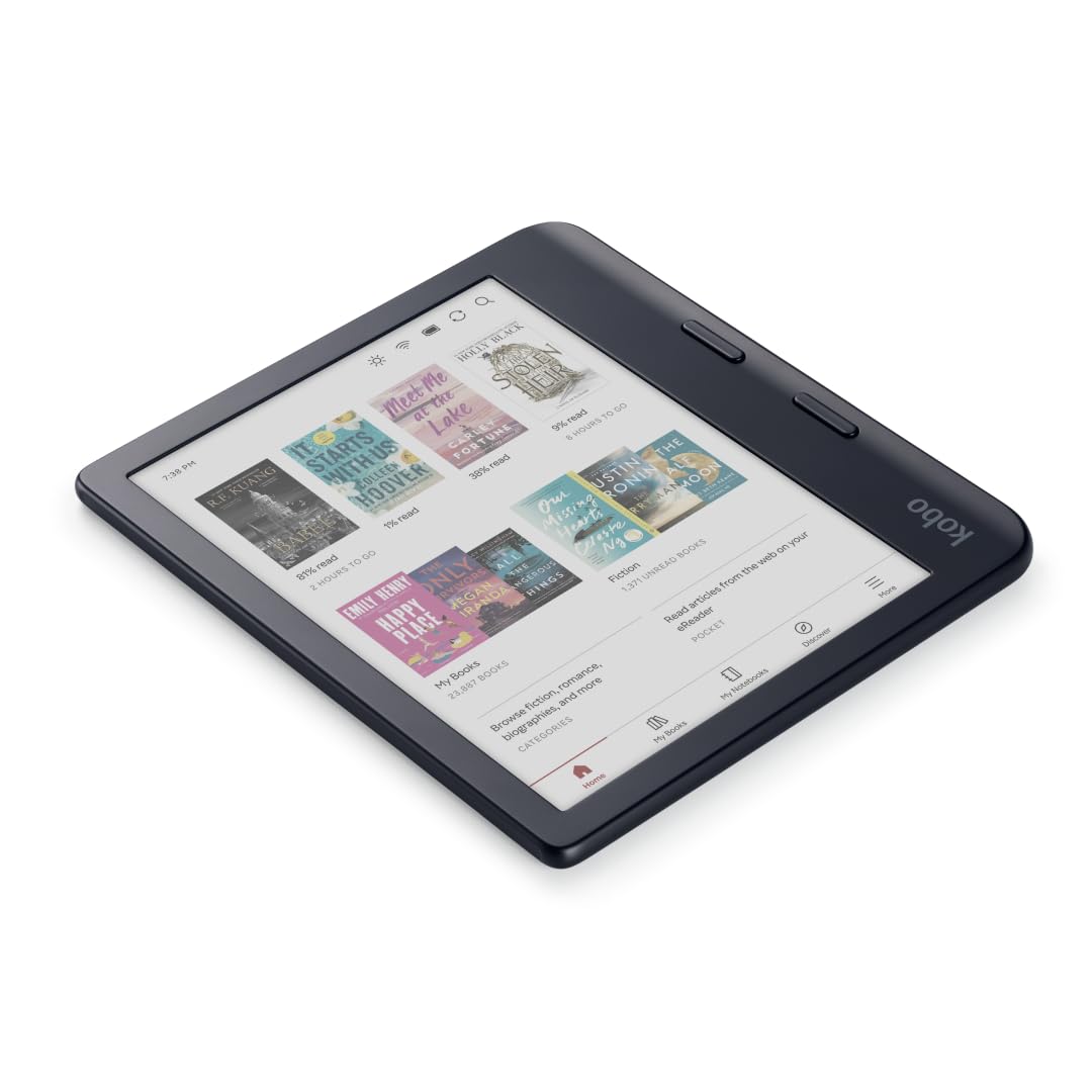 Kobo Libra Colour | eReader | 7” Glare-Free Colour E Ink Kaleido™ 3 Display | Dark Mode Option | Audiobooks | Waterproof | (Black)