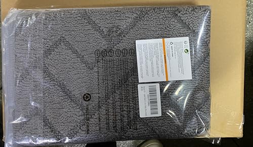 Biscpro Door Mats Indoor, Dirt Trapper Mat Absorbent Non-Slip Low Profile Doormat for Entrance, Inside, Kitchen, Front Door Mat Washable for Pets and Dogs— 50x80 cm, Grey