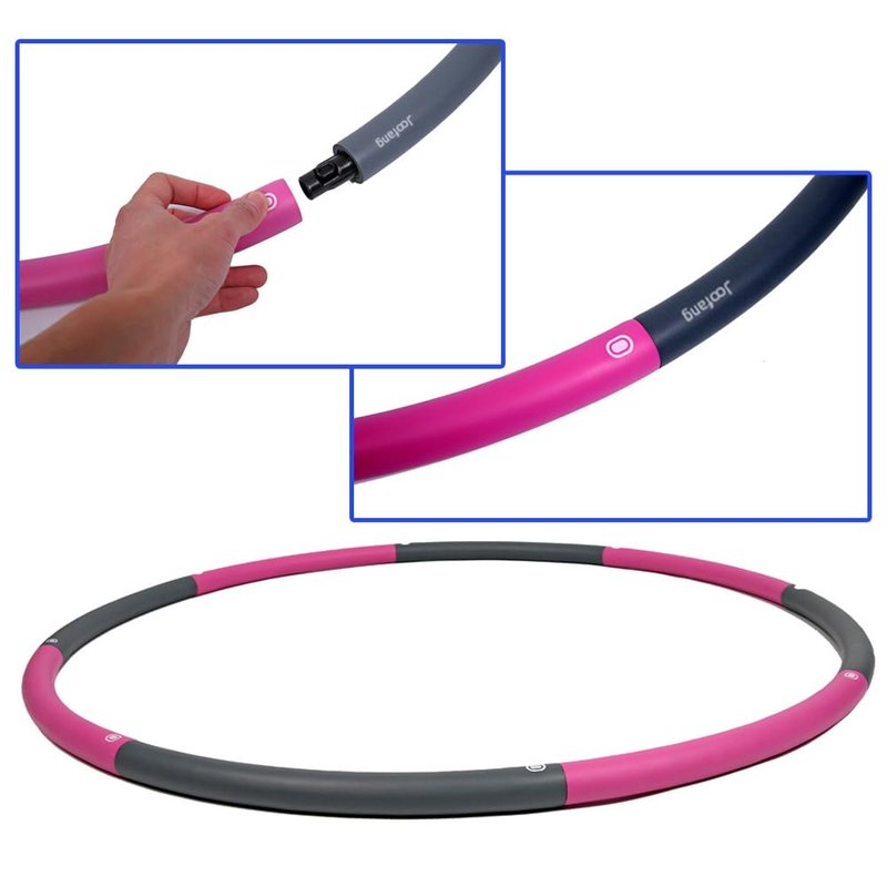 Joofang 5lb Exercise Hoops for Adults, 40in Adjustable Hoola Hoop, Weighted Black Hoop, Fitness Hoop for Weight Loss, Abdominal Trainer Fitness Training, Fat Burning, Home Gym Core Workout