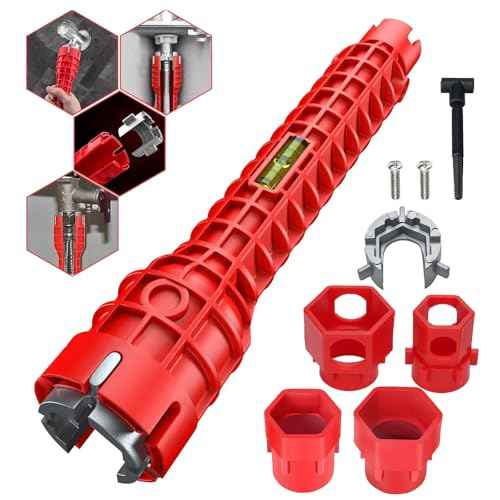 Multifunctional Sink Tool 14-in-1, Faucet & Sink Installer Wrench Tool, Assistant Tool for Plumbing Installation & Repairs in Kitchen, Bathroom, Toilet, and Under-Sink Pipes