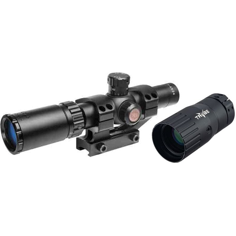 TRUGLO Tru-Brite 30 Series 1-6 x 24mm Tactical Hunting Shooting Durable Waterproof Fogproof Shock Resistant 30mm Aluminum Tube Dual-Color Illuminated Reticle Riflescope Flip-Up Lens Caps Included