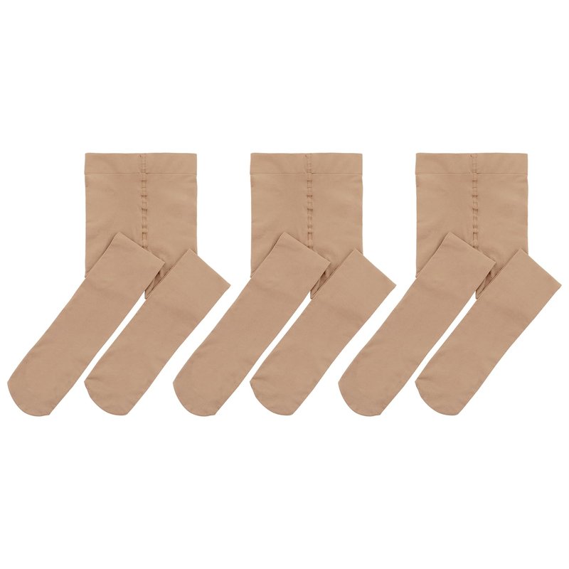 Century Star 3-Pack Dance Tights for Girls 6-9 Years-Soft Nude Footed Tights Casual Leggings Stockings