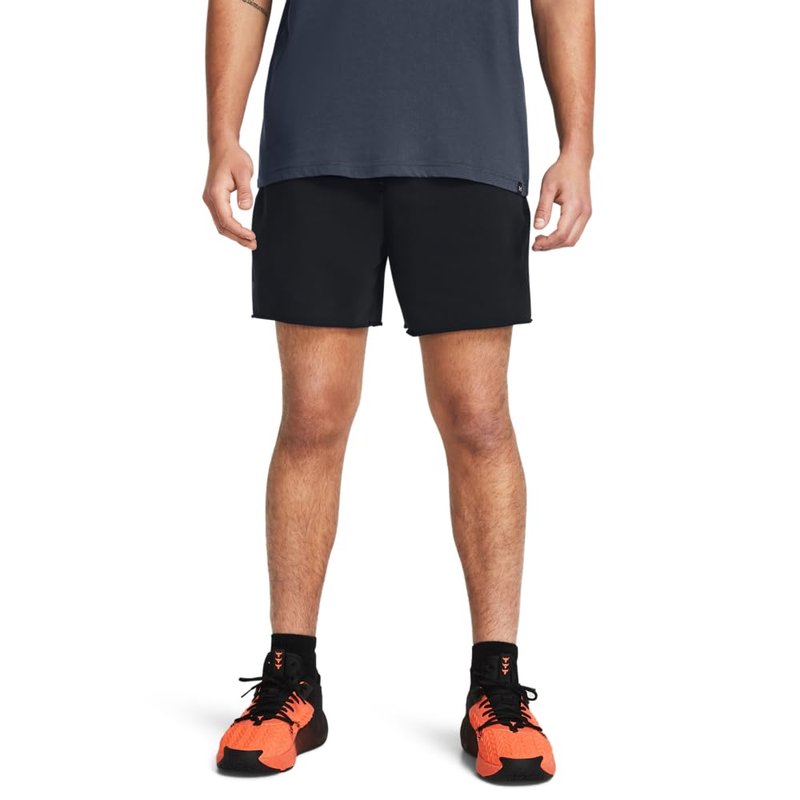 Under Armour Men's Project Rock Terry Shorts, (001) Black / / Downpour Gray, Medium