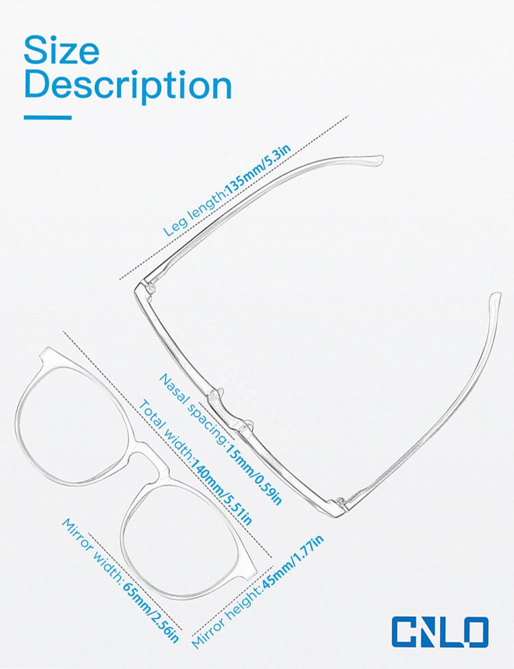 CNLO Blue light blocking Glasses,Computer Gaming Glasses,TV Glasses，For UV Protection, Anti Eyestrain,Lightweight Frame Eyewear,Transparent Men/Women (Crystal)