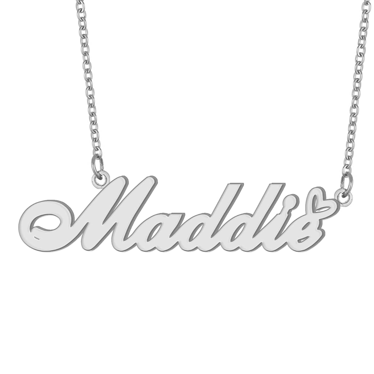 GR859C Personalized Name Necklace for Women Custom Stainless Steel Necklace with Adjustable Chain Gift for Her Wife Mother Day Birthday Christmas