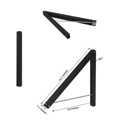 Anjuer Retractable Clothes Rack - Wall Mounted Folding Clothes Hanger Drying Rack for Laundry Room Closet Storage Organization, Aluminum, Easy Installation (Black)