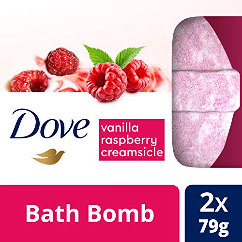 Dove Milk Swirls Vanilla Raspberry Creamsicle Bath Bombs 2.8 oz (Twin Pack)