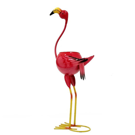 AOOOWER Metal Flamingos Peacocks Decors Planter for Outdoor Plant Metal Planter Gifts for Women Mother Garden Planter Decoration
