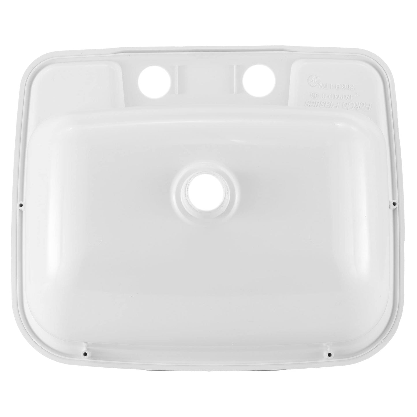 RecPro Rectangle RV Bathroom Sink | Single Bowl Lavatory Sink | Camper Basin | Plastic (White)