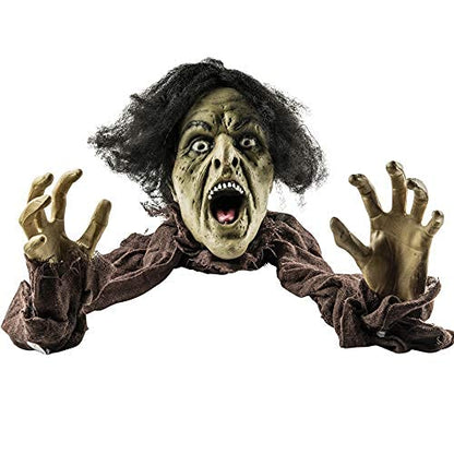 PREXTEX Crawling Zombie Halloween Decoration - Zombies Coming Out of Ground Prop - Creepy Outdoor Zombie Yard Decorations for Haunted Houses, Graveyards, and Halloween Parties - 6 x 5 x 7 Inches
