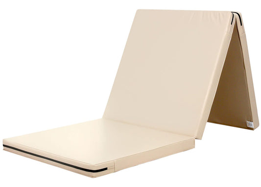 KaRaDaStyle Gymnastics Mat Folding Stretch Mats 71"x24"x2" Exercise Muscle Training Children Play Horizontal Bar Mat Yoga Sports Soundproof Home Use (Beige)