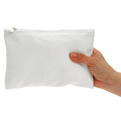Blank Canvas Zipper Pouch, DIY Craft Bag for Cosmetics, Coins, Miniature Toiletries 12 Pack, 15 x 20 cm Off-White