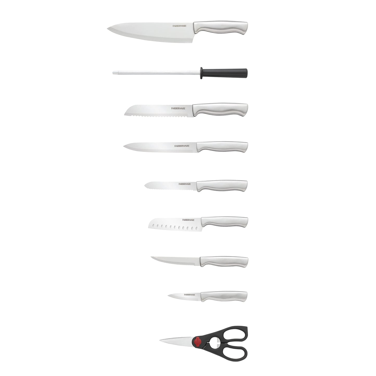 Farberware Juego de cuchillos de acero Inoxidable con sello bloque de 15 piezas
