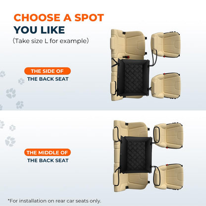 KYG Extra Stable Dog Car Seat Waterproof Dog Car Seat for Dogs Non-Slip Pet Car Seat Scratch Proof Car Seat for Dogs Large-with 4 Fastening Straps Dog Car Seat for Back Seat-up to 26 KG