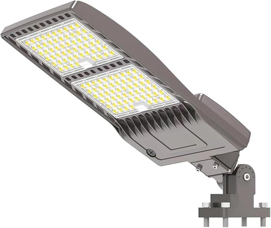 BBESTLED 400W LED Parking Lot Light 56000 Lumen, UL DLC Parking lot Flood Lights with Arm Mount, Street Area IP65 5000K Waterproof 100-277VAC Input, Outdoor LED Stadium Pole Light