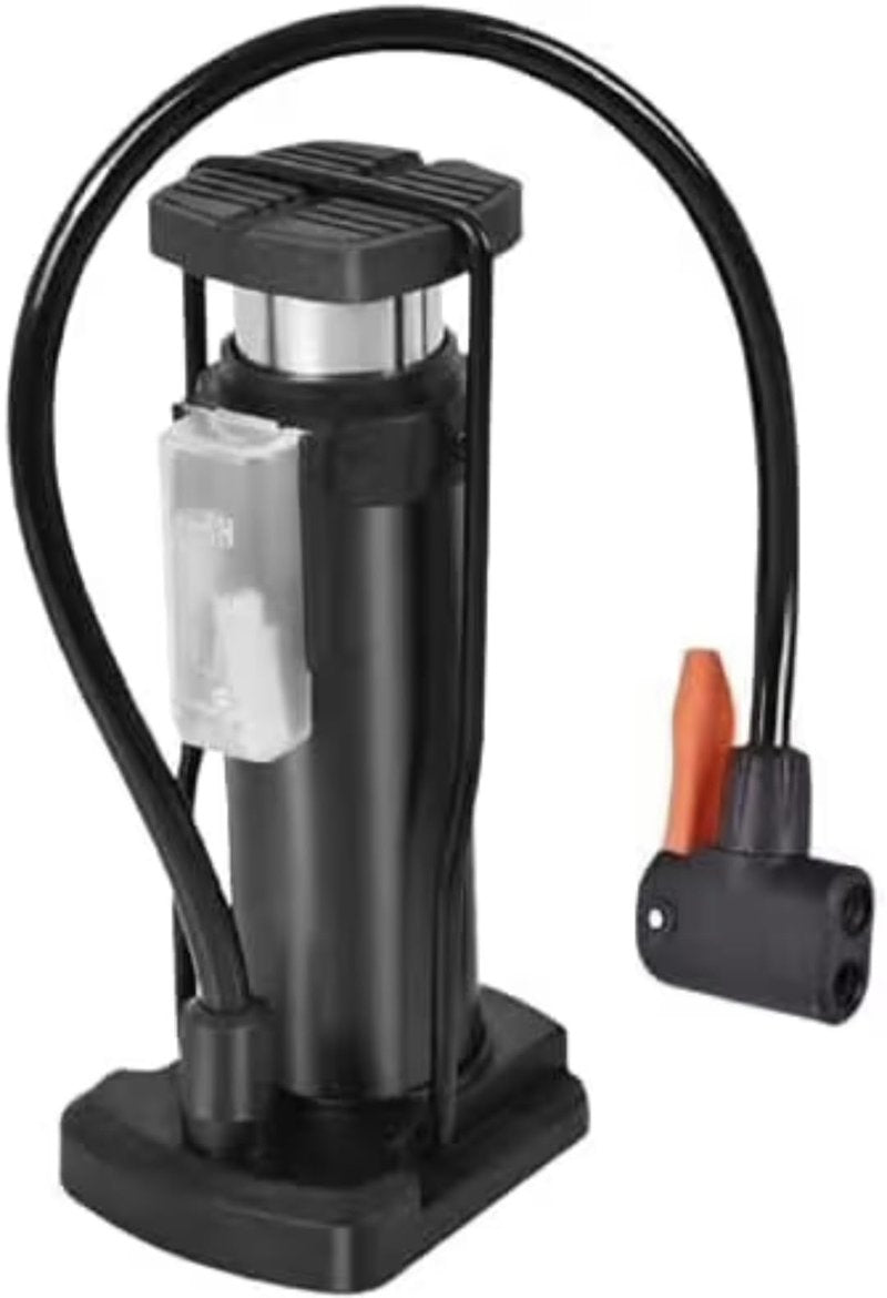 Foot Activated Bike Pump, Portable Mini Bicycle Tire Pump with Aluminum Alloy, Universal Presta and Schrader Valve Compatible for Road, Mountain and Bikes