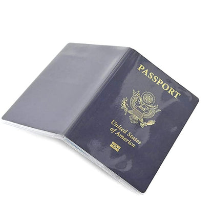 Clear Transparent Passport Cover Holder Case Organizer ID Card Travel Protector (Clear x5)