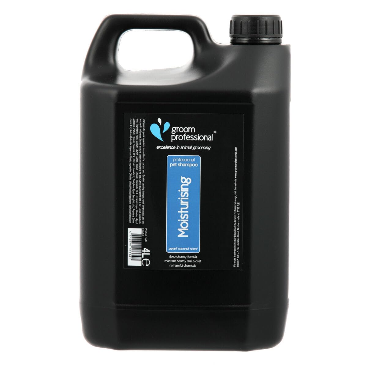 GROOM PROFESSIONAL Coconut Moisturising Dog Shampoo for Itchy Skin - Soothing for Dry Itchy Skin - Reduces Skin Irritation - Coconut Oil to Condition Coat & Remove Dandruff - Gentle for Puppies, 4L