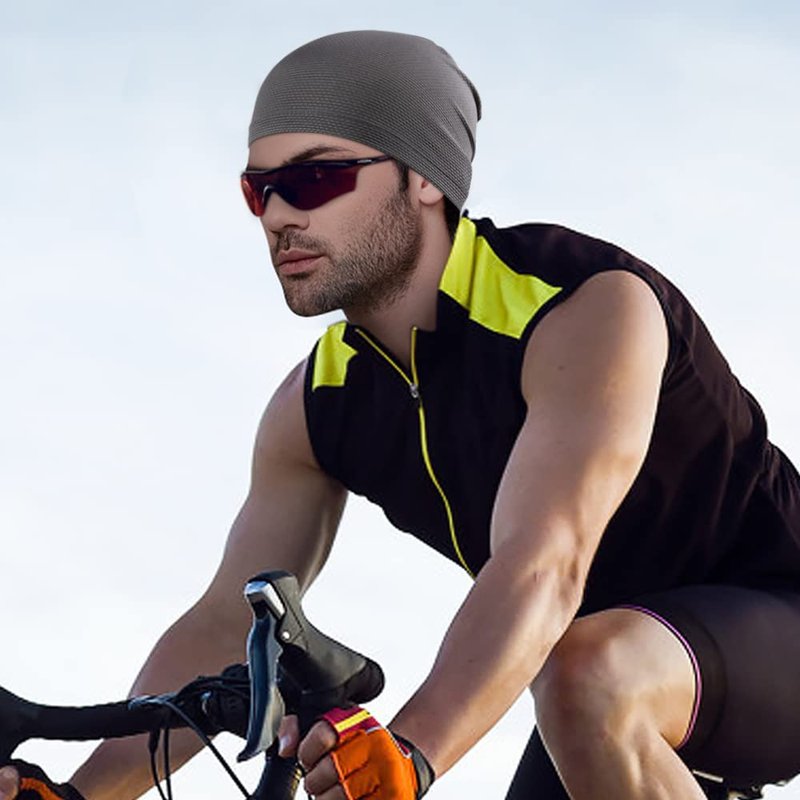 WTACTFUL 2pcs Cooling Skull Cap for Men Women Lightweight Breathable 3D Mesh Beanie Hat, Thin Quick Dry Running Cap for Cycling Motorcycle Helmet Hard Hat Liner Summer
