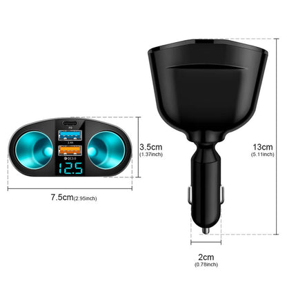Cigarette Lighter Adapter USB C Car Charger, QC3.0 & PD Cigarette Lighter Splitter with LED Voltmeter, 12V/24V Car USB Outlet Socket Splitter Fast Charging for Phones GPS Vehicle Devices