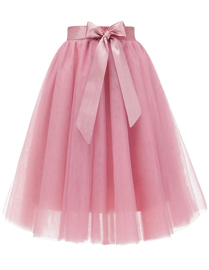 Adult Tulle Skirt Mesh Layered Short Dress for Wedding Party Evening Bridesmaid Sister Costume Blush L