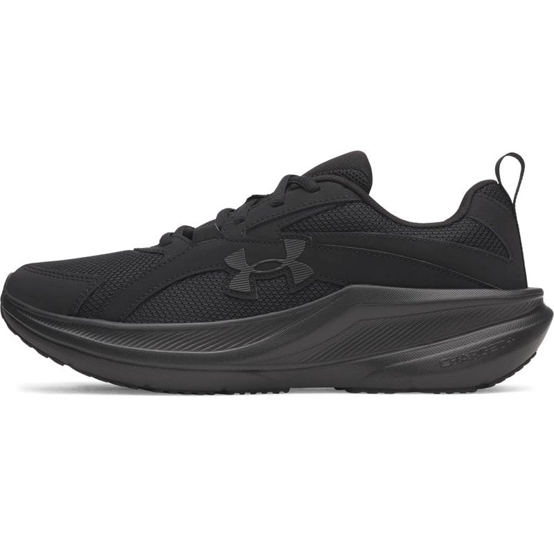 Under Armour Men's Charged+ Assert 11 Running Shoe, (002) Black/Black/Black, 9.5, US