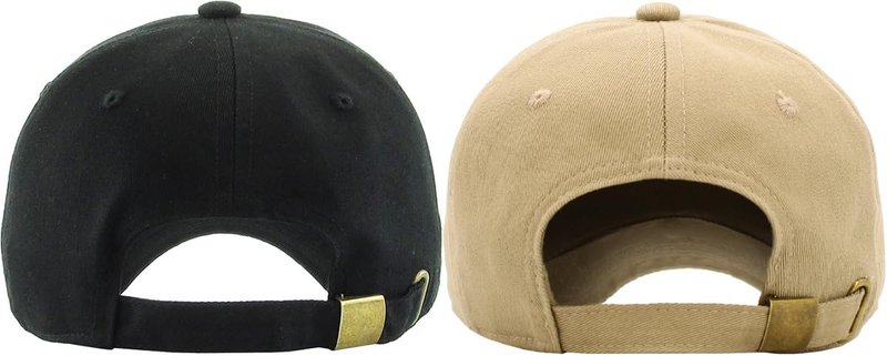 Classic Low Profile Cotton Baseball Cap | Adjustable Dad Hat for Men & Women - Black & Khaki