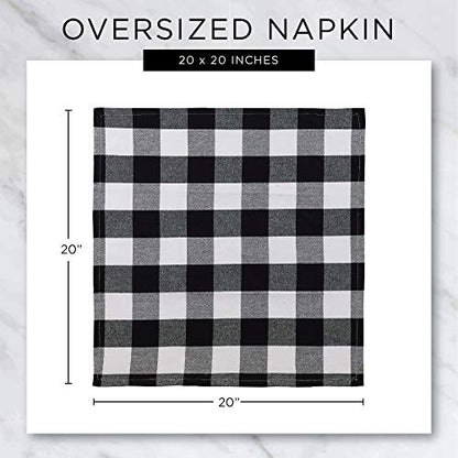 DII Halloween Tabletop, Harlequin Collection, Napkin Set, Black and Cream 6 Piece