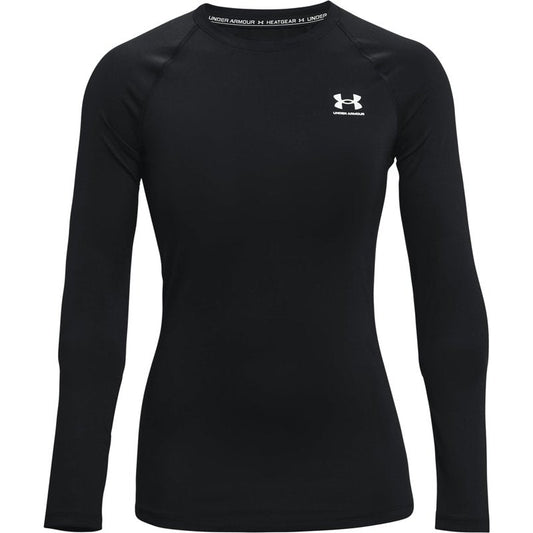 Under Armour Women's HeatGear Compression Long-Sleeve T-Shirt, Black (001)/White, Medium