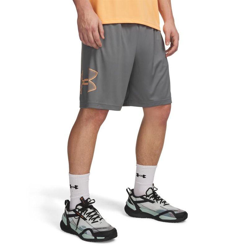 Under Armour Men's Tech Graphic 10" Shorts, (709) Clay Green / / Orange Bloc, X-Small