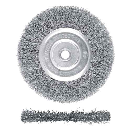 Wire Brush for Grinder - 6 Inch Fine Crimped Wire Wheel for Bench Grinder with 1/2" and 5/8" Arbor, Efficiently Polish Nuts, Bolts and Assorted Car Parts.