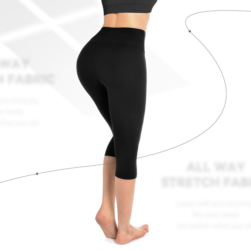 Walifrey Capri Leggings for Women, Buttery Soft High Waisted Leggings for Gym Yoga Workout (White XXL)