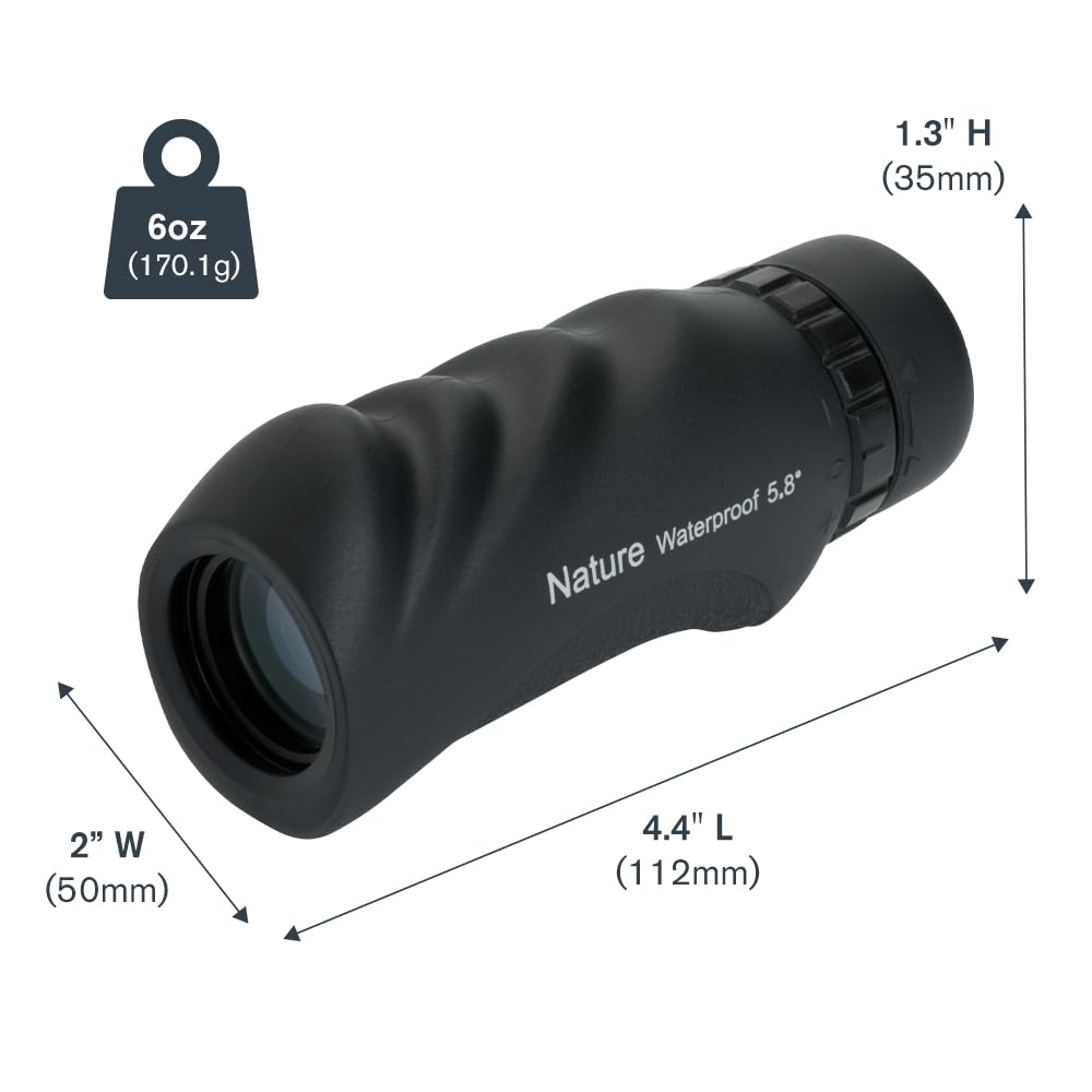 Celestron – Nature 10x25 Monocular – Ideal for Hiking and Wildlife Viewing – Multi-Coated Optics – 25mm Objective Lens – BaK-4 Prism –Twist-Up Eyecup – Waterproof & Fogproof