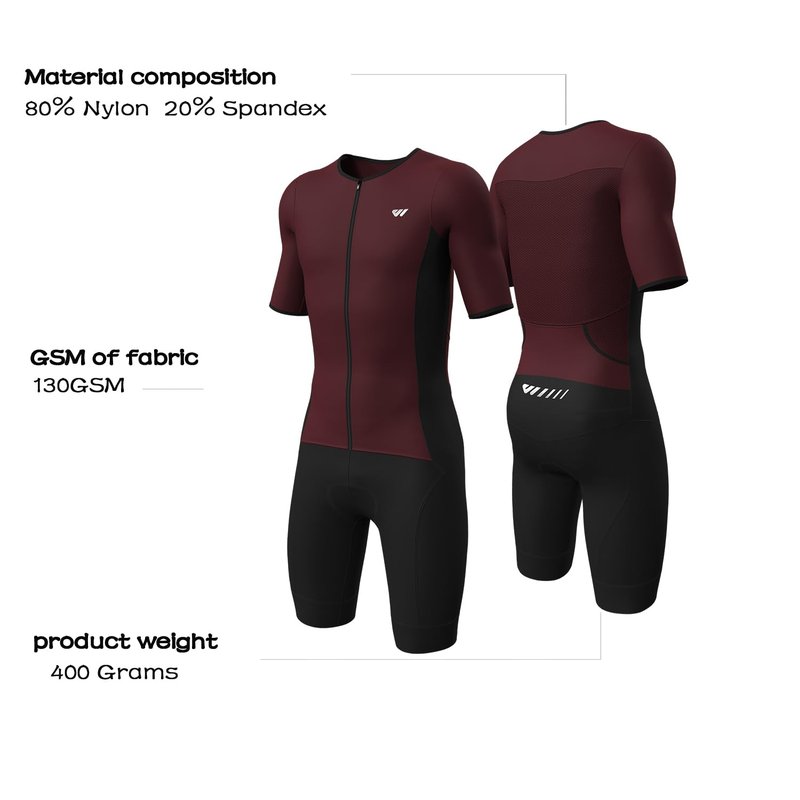 Logas Men‘s Triathlon Suit Trisuit Race Skinsuit Cycling Speed Suit Swimskin Bike Swim Run
