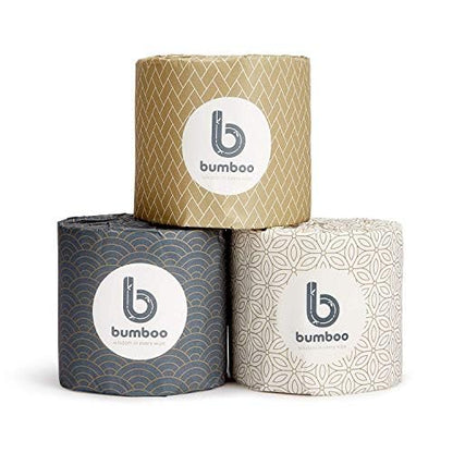 Bumboo Essentials Toilet Roll 48 Pack | Essentials Wrapped Toilet Paper 3 ply, 300 Sheets | Plastic-Free, Soft, Strong, Eco-Friendly & Biodegradable Toilet Tissue