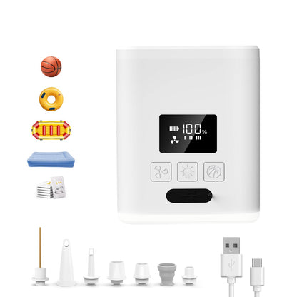 Air Pump for Inflatables Mini Air Mattress Pump Portable Electric Air Pump for Pool Floats,Swimming Rings, Sleeping Pads, Vacuum Storage Bags 5X with 5000mAh Battery & Light, USB Rechargeable