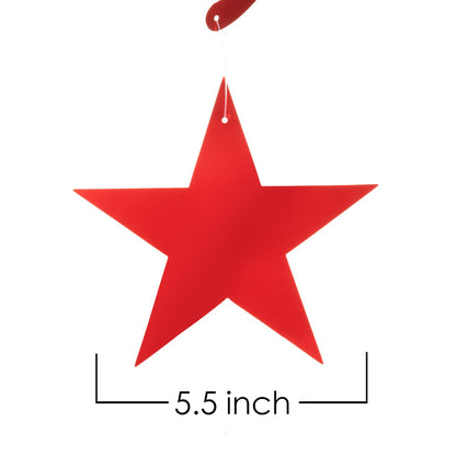 Adeer Red Black Gold Star Hanging Swirl Decorations Stars Streamers Foil Swirls for Ceiling Decorations Party Supplies, Pack of 30