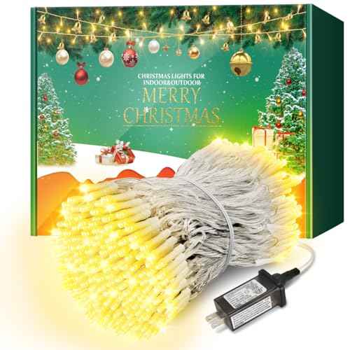 Christmas Lights with 1000 LEDs, 328FT Extra Long Plug in Fairy String Lights for Outdoor Tree and Indoor D?cor, 8 Modes & Timer, IP65 Waterproof Lights for Yard Garden Decor (Warm White)