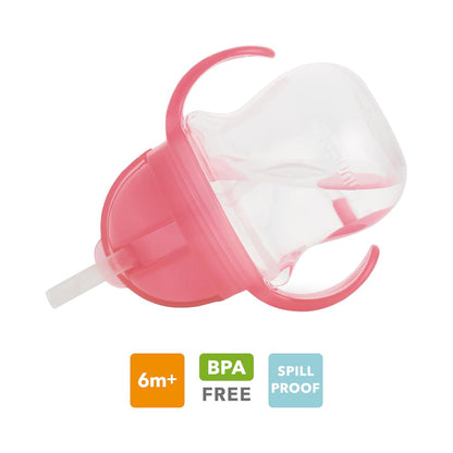 Munchkin Click Lock Tip & Sip Straw Cup Set| Baby & Toddler Sippy Cups with Straw| BPA Free Non Spill Cup| Dishwasher Safe Baby Straw Cup| Weighted Straw Childrens Cups| 7oz/207ml| 2 Pack| Pink/Purple