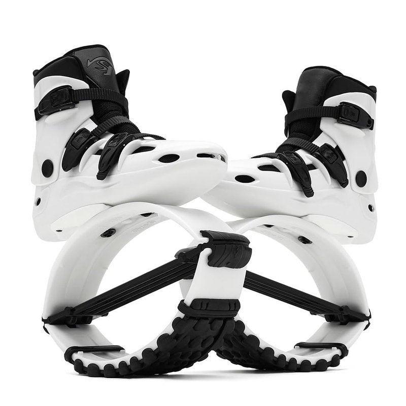 KPUKGJDK Kangaroo Jump Shoes for Women & Men – High Bounce Moon Shoes, Bouncy Jumping Boots for Exercise, Fitness, Weight Loss & Fun, Adjustable Fit, Low-Impact Rebounder Design(Black/White,X-Large)