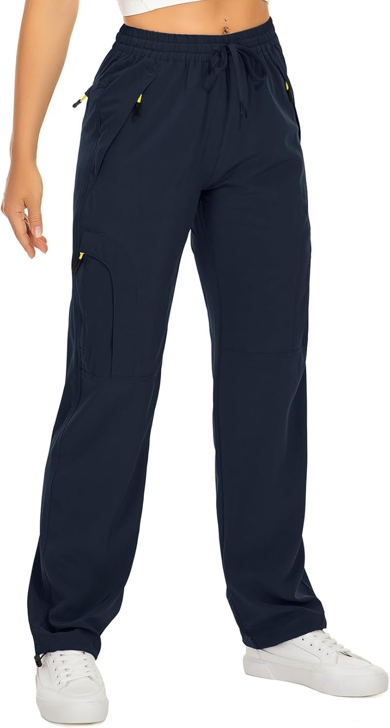 Women's Quick-Dry Hiking Pants - Lightweight UPF 50 Travel Cargo Pants with Zipper Pockets | Ideal for Golf & Safari