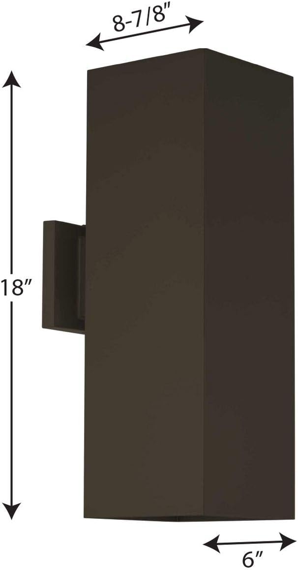 Square Collection 6" Aluminum Outdoor Up/Down Wall Lantern Light Antique Bronze