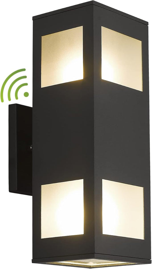 Outdoor Wall Light, Dusk to Dawn Outdoor Light Fixture, 13" Waterproof Black Outdoor Lights Modern, Large Up Down Exterior Lighting Fixture for Patio, Garage, Hallway, Doorway