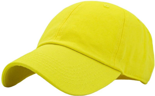 KBETHOS KB-Low Classic Cotton Dad Hat Adjustable Unconstructed Plain Cap - Yellow, One Size