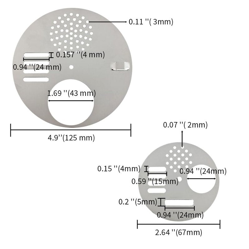 Acoeitl 4Pcs Bee Hive Entrance Disc 4.92In and 2.64In Diameter 2 size Stainless Steel Entrance Gates Beekeeping Tool Equipment Nuc Box Entrance Reducer Round Beehive Nest Door for Swarm Trap Hive Trap
