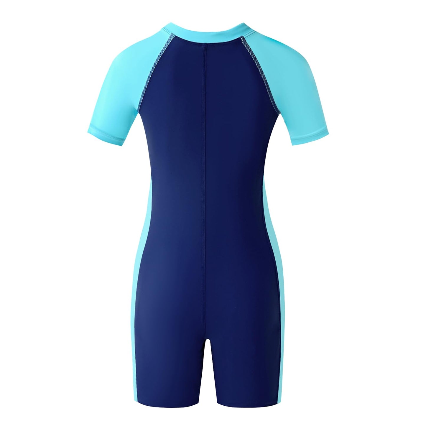 karrack Girls and Boys One Piece Rash Guard Swimsuit Kid Water Sport Short Swimsuit UPF 50+ Sun Protection Bathing Suits (Size 2-3Years) Blue